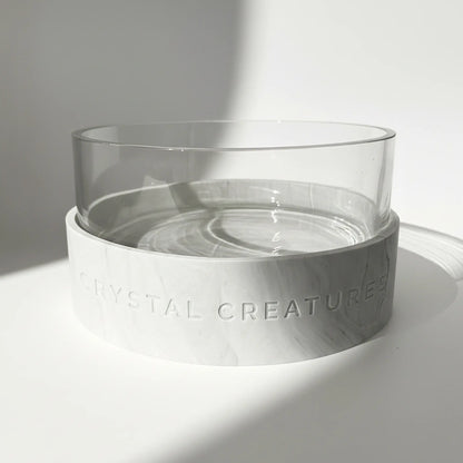 Crystal Elixir Pet Water Bowl on a light gray background